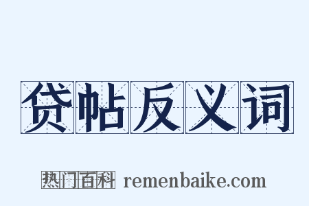 贷帖反义词是什么意思的图片